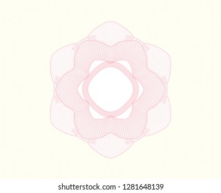 Pink rosette. Linear Illustration.