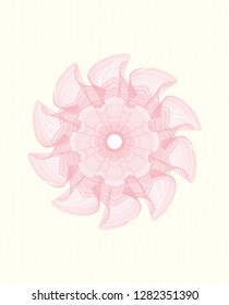 Pink rosette. Linear Illustration.
