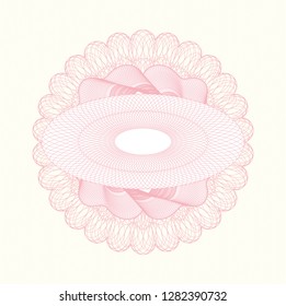 Pink rosette. Linear Illustration.
