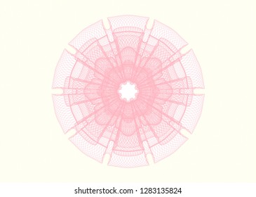 Pink rosette. Linear Illustration.
