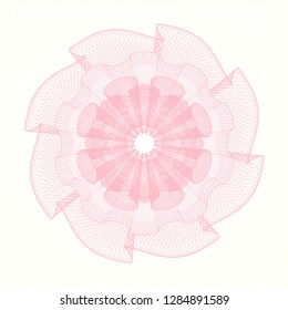 Pink rosette. Linear Illustration.