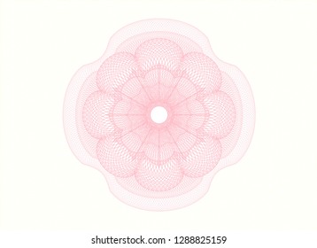 Pink rosette. Linear Illustration.
