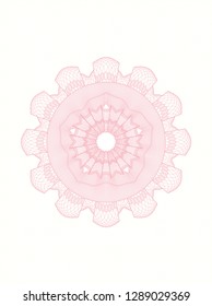 Pink rosette. Linear Illustration.