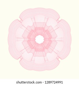 Pink rosette. Linear Illustration.