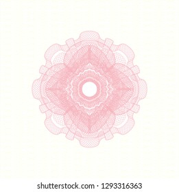 Pink rosette. Linear Illustration.