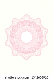 Pink rosette. Linear Illustration.