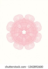 Pink rosette. Linear Illustration.