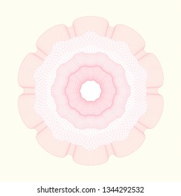 Pink rosette. Linear Illustration.