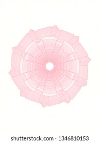 Pink rosette. Linear Illustration.
