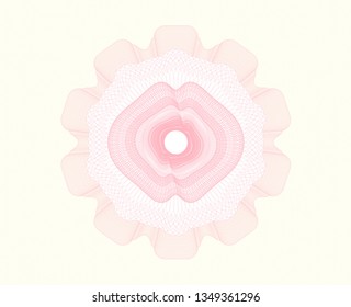 Pink rosette. Linear Illustration.