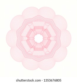 Pink rosette. Linear Illustration.