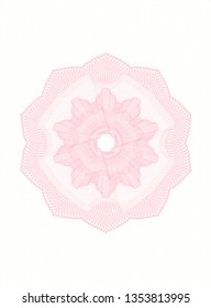 Pink rosette. Linear Illustration.