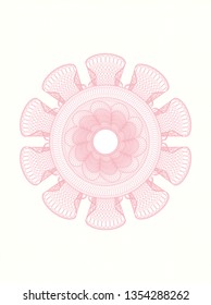 Pink rosette. Linear Illustration.