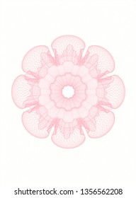 Pink rosette. Linear Illustration.