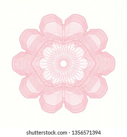 Pink rosette. Linear Illustration.