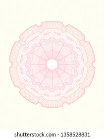 Pink rosette. Linear Illustration.