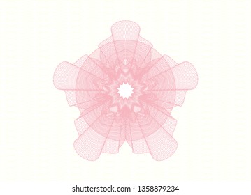 Pink rosette. Linear Illustration.