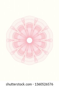 Pink rosette. Linear Illustration.