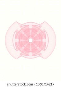 Pink rosette. Linear Illustration.