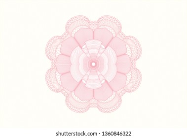 Pink rosette. Linear Illustration.