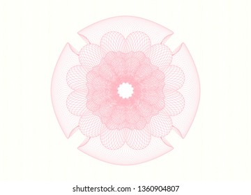 Pink rosette. Linear Illustration.