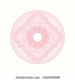 Pink rosette. Linear Illustration.