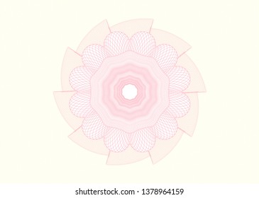 Pink rosette. Linear Illustration.