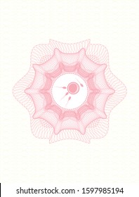 Pink rosette. Linear Illustration with fertilization icon inside