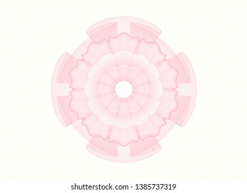Pink rosette. Linear Illustration. Vector, Detailed.