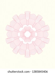 Pink rosette. Linear Illustration. Vector, Detailed.