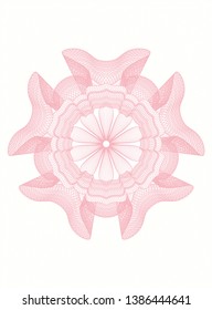 Pink rosette. Linear Illustration. Vector, Detailed.