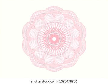 Pink rosette. Linear Illustration. Vector, Detailed.