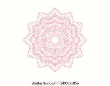 Pink rosette. Linear Illustration. Vector, Detailed.