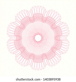 Pink rosette. Linear Illustration. Vector, Detailed.