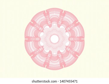 Pink rosette. Linear Illustration. Vector, Detailed.