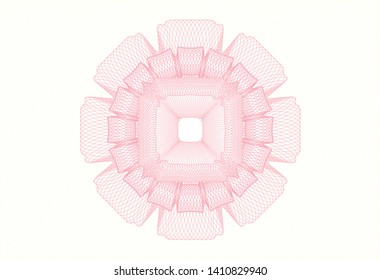 Pink rosette. Linear Illustration. Vector, Detailed.
