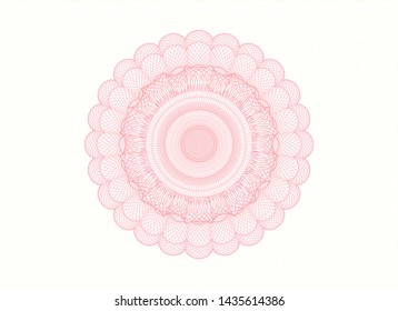 Pink rosette. Linear Illustration. Vector, Detailed.