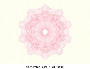 Pink rosette. Linear Illustration. Vector, Detailed.