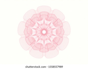 Pink rosette. Linear Illustration. Vector, Detailed.