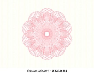 Pink rosette. Linear Illustration. Vector, Detailed.
