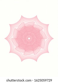 Pink rosette. Linear Illustration. Vector, Detailed.