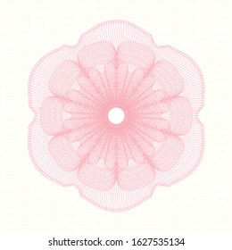 Pink rosette. Linear Illustration. Vector, Detailed.