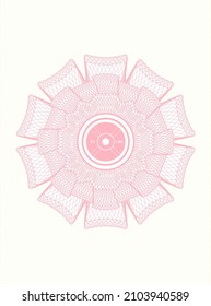 Rosette rosa. Ilustración lineal. con el icono de la placa de levantamiento de pesas o de elevación de potencia (45 libras)