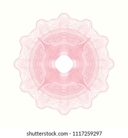 Pink rosette or money style emblem