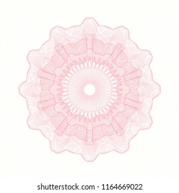 Pink rosette or money style emblem
