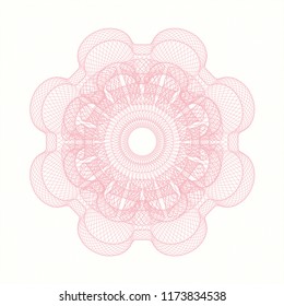 Pink rosette or money style emblem