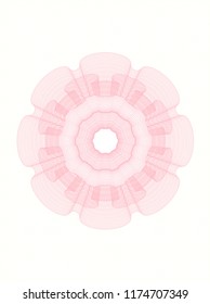 Pink rosette or money style emblem