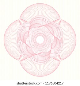 Pink rosette or money style emblem