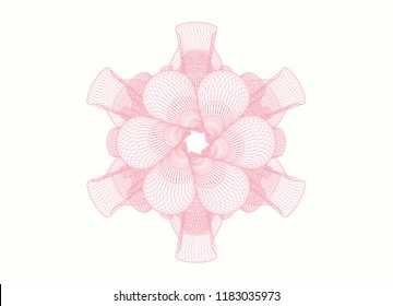 Pink rosette or money style emblem