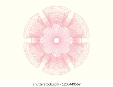 Pink rosette or money style emblem